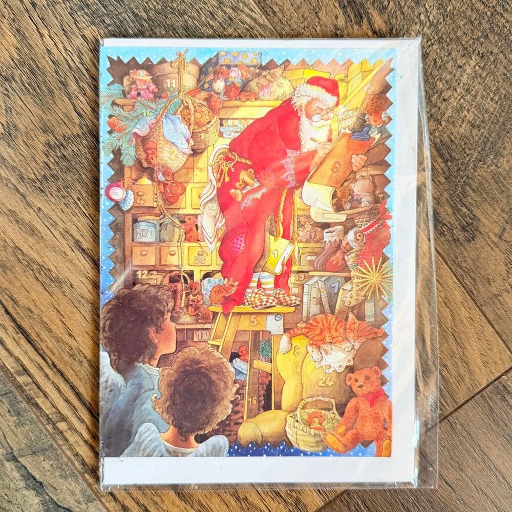 Renate Cossmann Vintage Santa Notecard German artist Holiday Santa Stationary